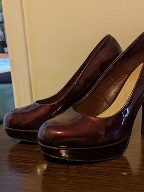 Le Château Platform High Heel Pumps in Deep Burgundy